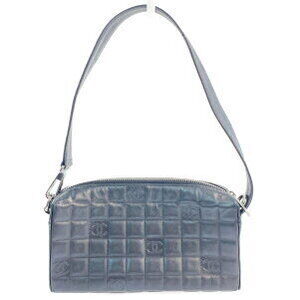 Chanel Chocobar Coco Mark Crocodile Accessory Pouch Handbag Black